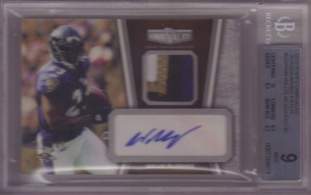 2010 Topps Unrivaled Autographed Patch #UAPWM Willis McGahee/149 photo 07-25-2012054404AM.jpg