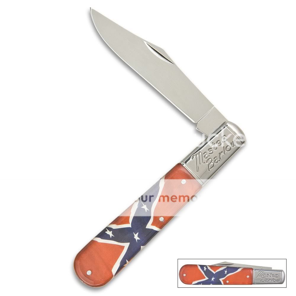 NEW Master Barlow Confederate Flag Folding Knife  