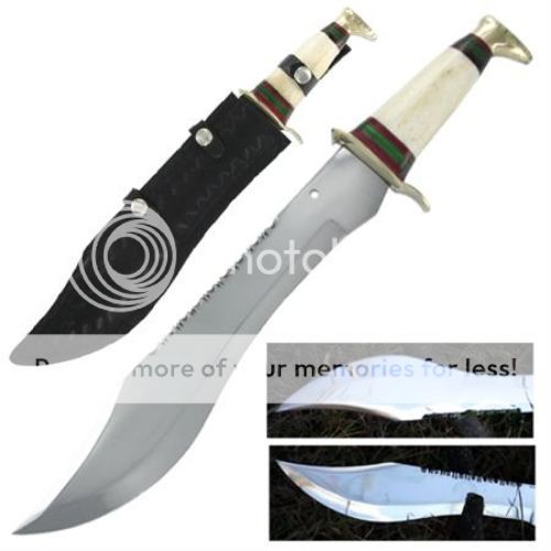 NEW 17.25 Crocodile Hunter Stag Horn Sawback Bowie Knife  