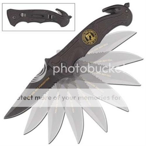 NEW 8 POW MIA Black Spring Assisted Rescue Folding Knife  