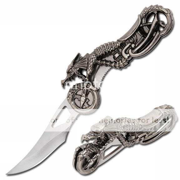 NEW Dragon Motorcycle Biker Folding Knife  