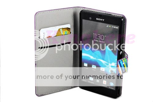 Magnetic Credit Card Holder ID Wallet Leather Case Cover for Sony Xperia Z L36H