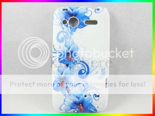 Blue Flower Soft Rubber Gel Silicone Skin Case Cover For HTC Radar 4G 