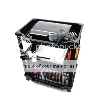 Mega Video Game Console Storage Plastic Shelf in Black 890175001250 