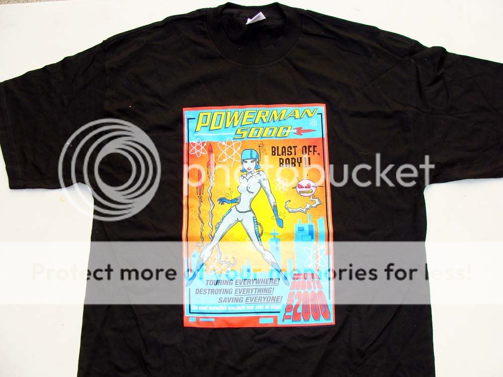 Powerman 5000 Rockets Robots 2000 Tour Size XL Black Vintage Tee Shirt Chaser