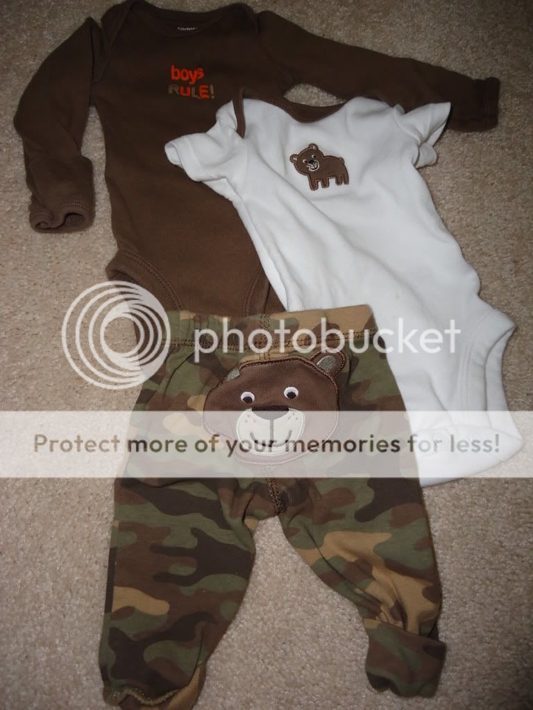 Carters bear outfit (includes two onesies and pants with bear on butt 